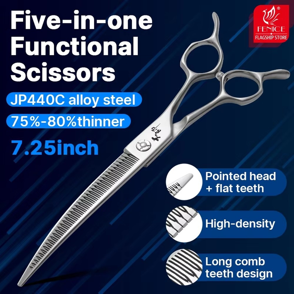 Grooming Scissors - Ciseaux à poils incurvés en acier