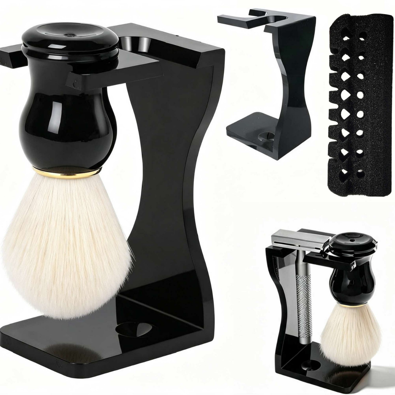 Mens Grooming Travel Kit - Kit de rasage manuel avec bol