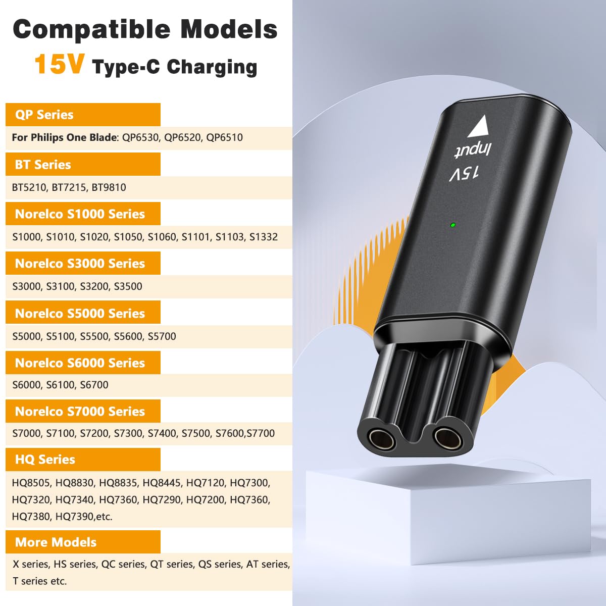 Brangdy 15V HQ8505 type-c adap - Electric Shaver Rotary avis et prix